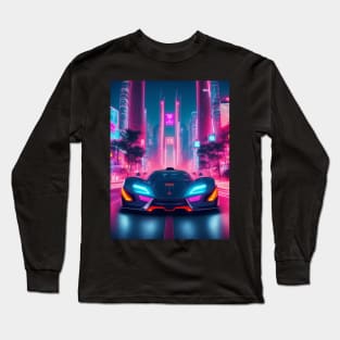 Asian Neon Velocity: Futuristic Thrill Ride Long Sleeve T-Shirt